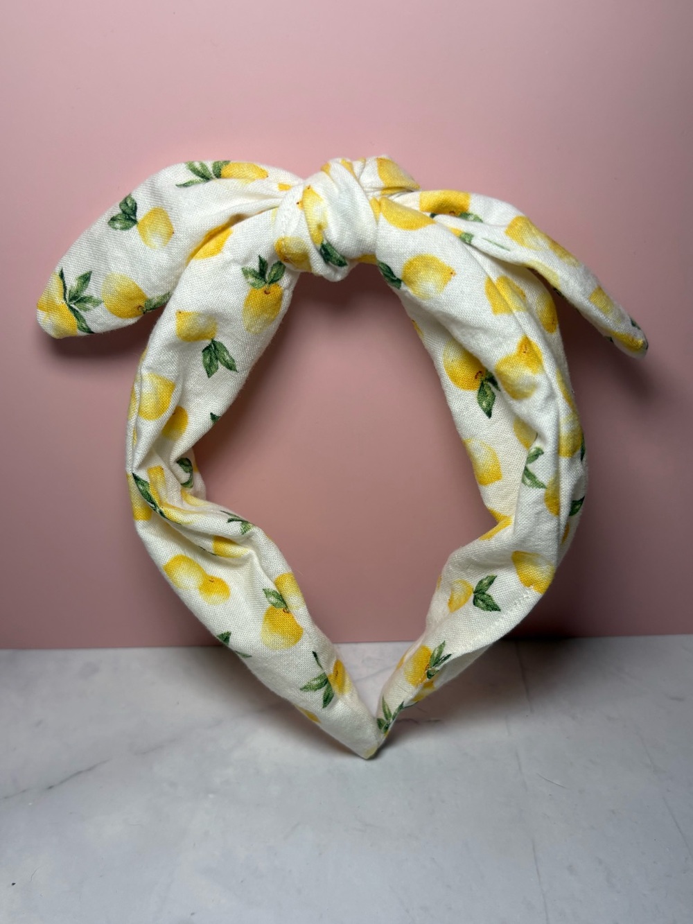 🍋 Lemon Print Bow Headband